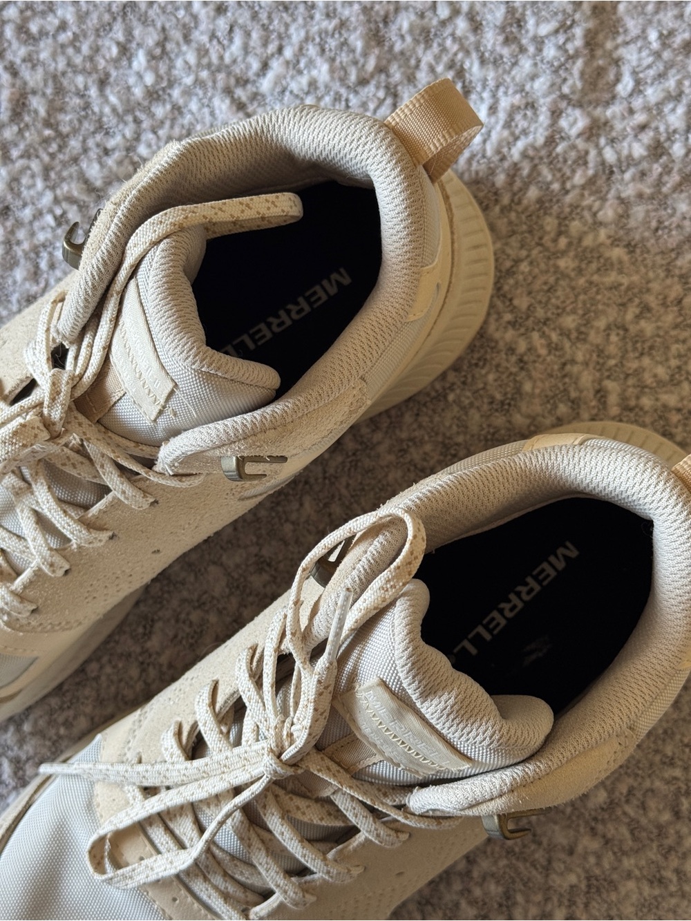 NWOT Merrell Waterproof Hiking Sneakers | Size 9.5 (Women’s) | Cream/Sand - Picture 3 of 6